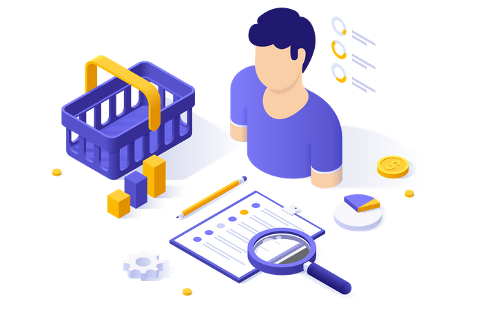 Männlicher Datenanalyst  Illustration