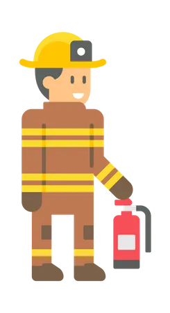 Männlicher Feuerwehrmann  Illustration