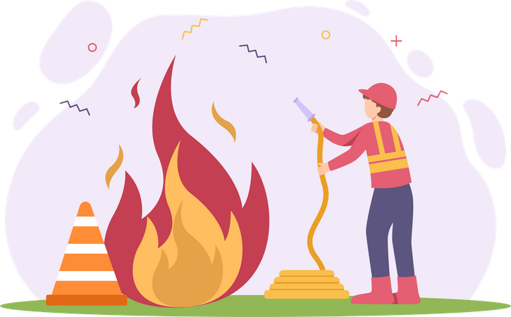 Männlicher Feuerwehrmann  Illustration