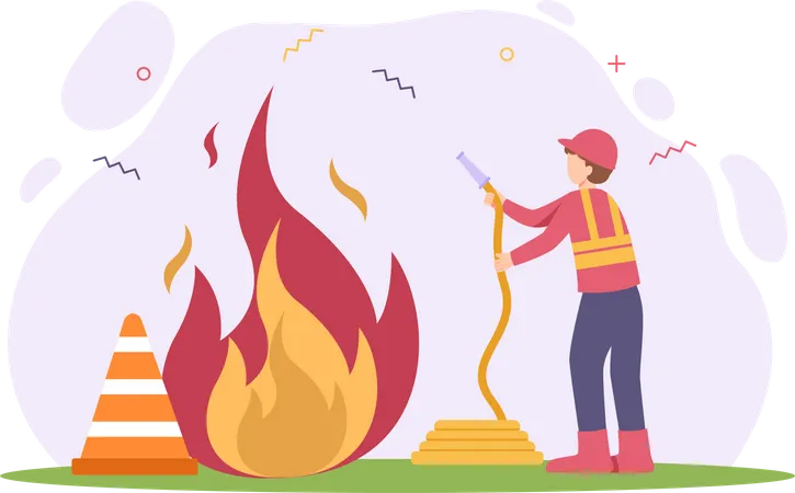 Männlicher Feuerwehrmann  Illustration