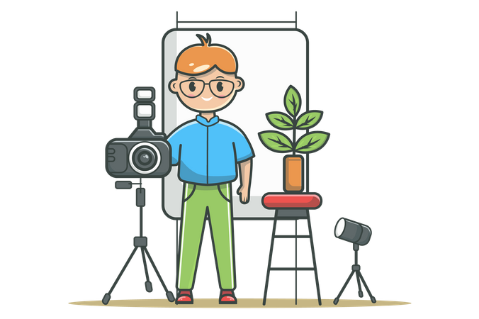 Männlicher Fotograf  Illustration