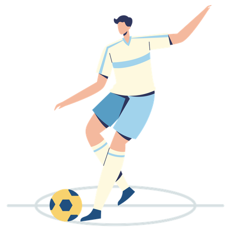 Männlicher Fußballspieler beim Freistoß  Illustration