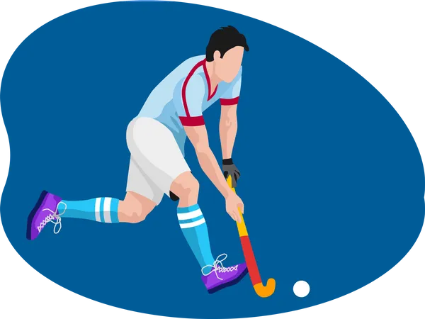 Männlicher Hockeyspieler  Illustration