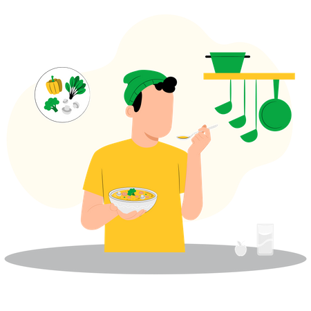 Männlicher Koch probiert Essen  Ilustración