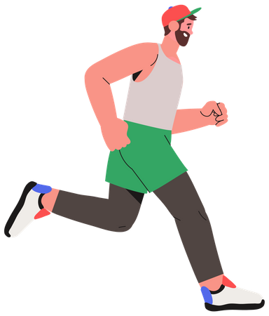 Männlicher Läufer läuft im Marathon  Illustration