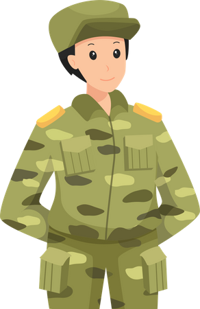 Männlicher Militäroffizier  Illustration