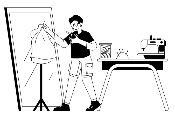 Männlicher Modedesigner  Illustration