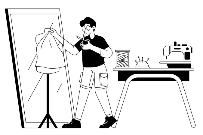 Männlicher Modedesigner  Illustration