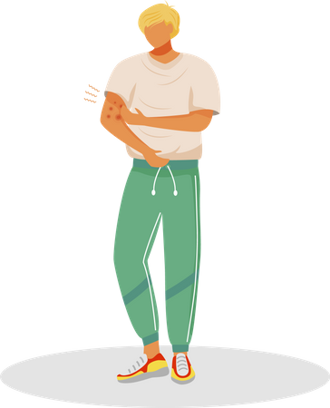 Männlicher Patient mit Hautentzündung  Illustration