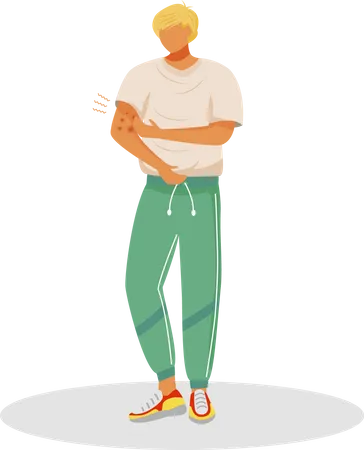 Männlicher Patient mit Hautentzündung  Illustration