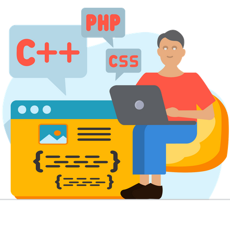 Männlicher PHP-Entwickler  Illustration