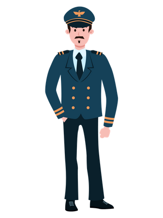 Männlicher Pilot  Illustration