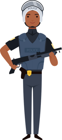 Männlicher Polizist mit Rüsche  Illustration