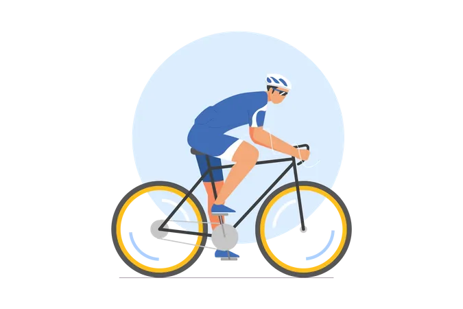 Männlicher Radfahrer  Illustration