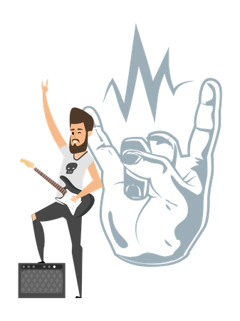 Männlicher Rockmusiker  Illustration