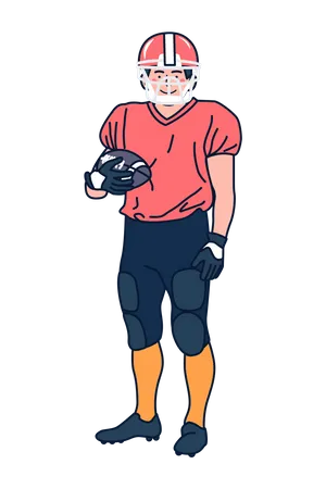 Männlicher Rugbyspieler  Illustration