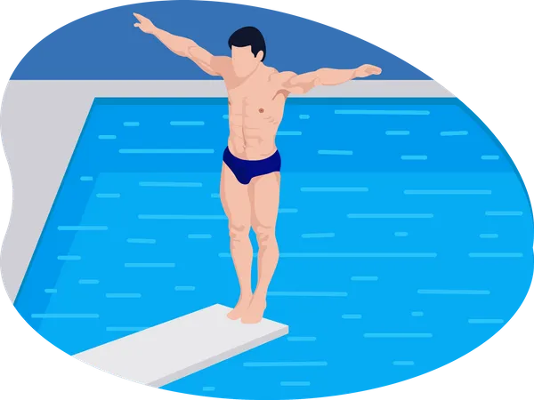 Männlicher Schwimmer  Illustration