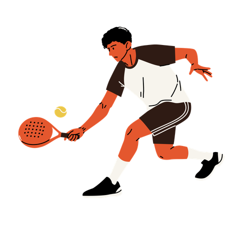 Männlicher Spieler führt eine flache Schlägerbewegung aus  Illustration