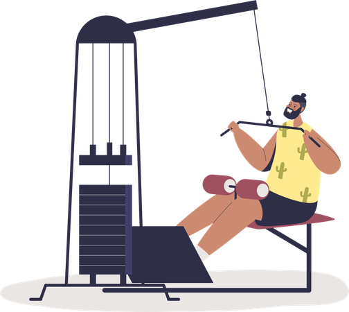 Männlicher Athlet macht Power-Workout-Übungen  Illustration