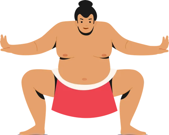 Männlicher Sumo-Ringer  Illustration