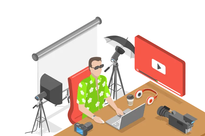 Männlicher Vlogger  Illustration