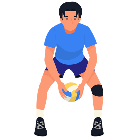 Männlicher Volleyballspieler, aufschlagbereit  Illustration
