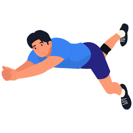 Männlicher Volleyballspieler beim Tauchen  Illustration