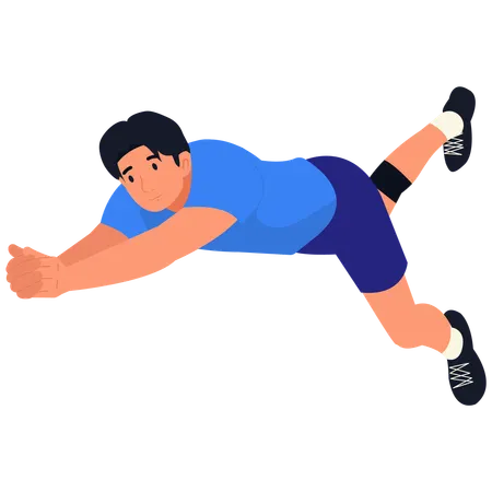 Männlicher Volleyballspieler beim Tauchen  Illustration