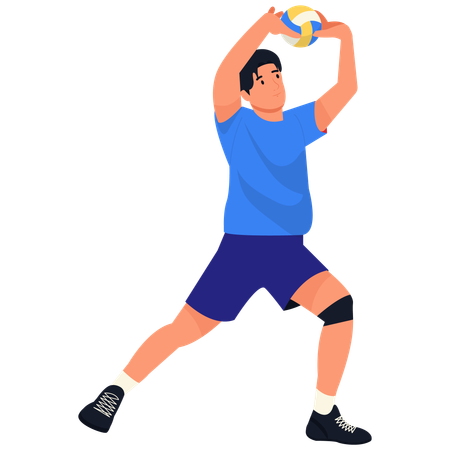 Männlicher Volleyballspieler Overhead-Set  Illustration