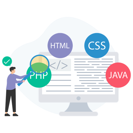 Testprogramm für männliche Entwickler  Illustration