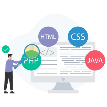 Testprogramm für männliche Entwickler  Illustration