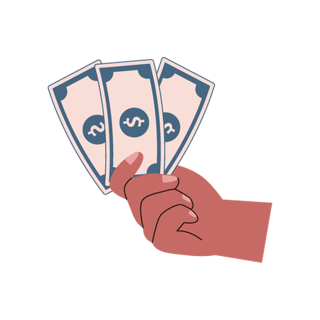 Mano sosteniendo dinero  Illustration