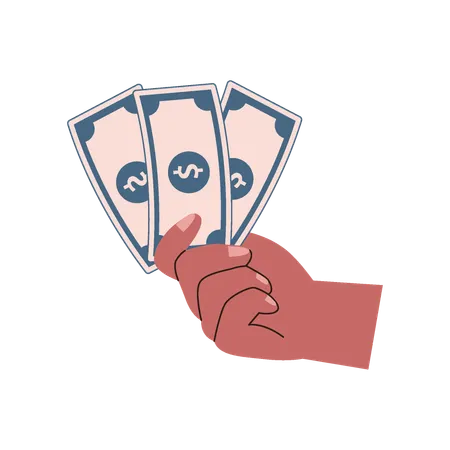 Mano sosteniendo dinero  Illustration