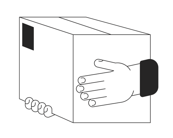 Caja de papel de mano  Ilustración