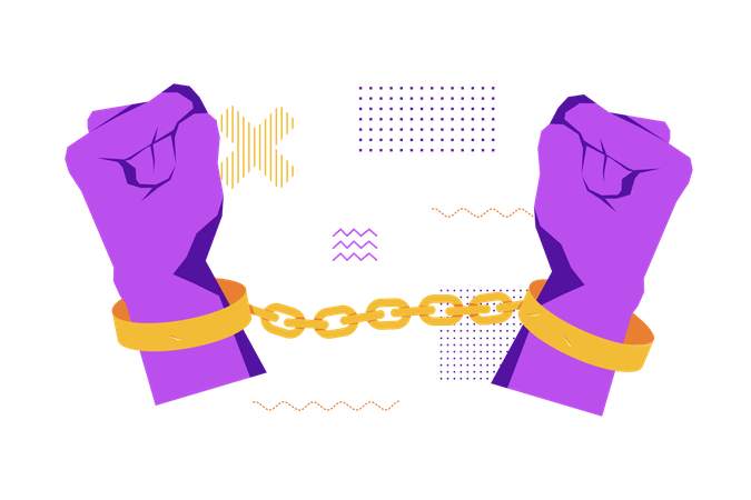 Manos encadenadas  Ilustración