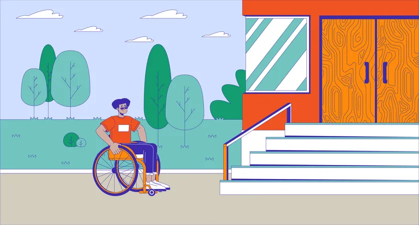 Manque d'accessibilité pour les personnes handicapées  Illustration