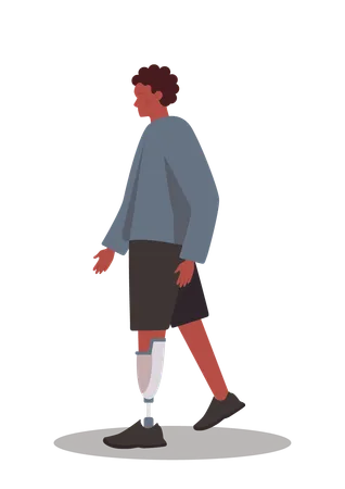 Man's leg replaced with robotic leg  Illustration