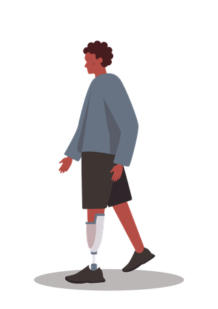 Man's leg replaced with robotic leg  Illustration