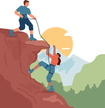 Mantener la escalada  Ilustración