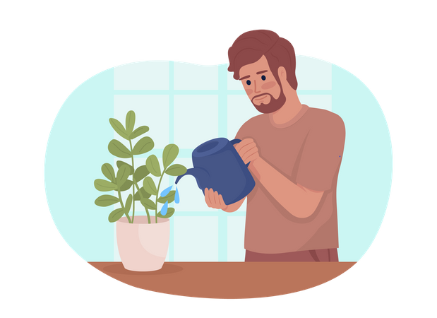 Mantener saludables las plantas de interior  Ilustración