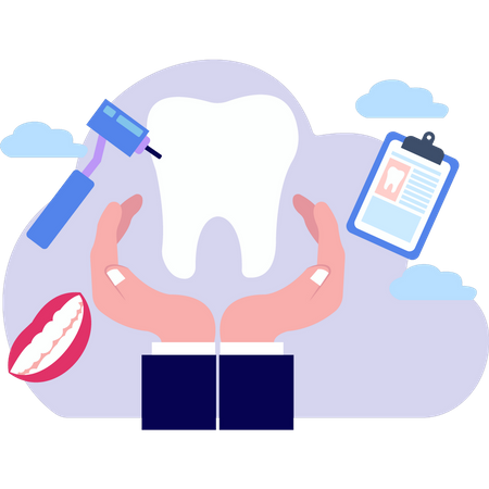 Mantenha seus dentes saudáveis  Ilustração