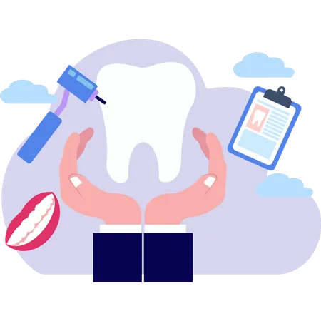 Mantenha seus dentes saudáveis  Ilustração