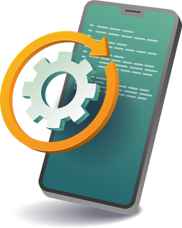 Mantenimiento y actualización de tecnología de teléfonos inteligentes  Illustration