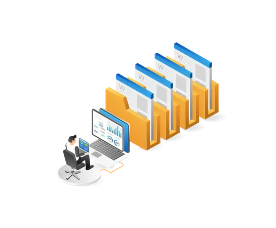 Manteniendo grandes datos  Illustration