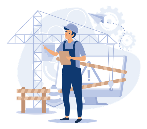 Mantenimiento de sitios web, codificación y programación, mantenimiento, tecnología, desarrollo de software, ilustración moderna de vectores planos  Ilustración