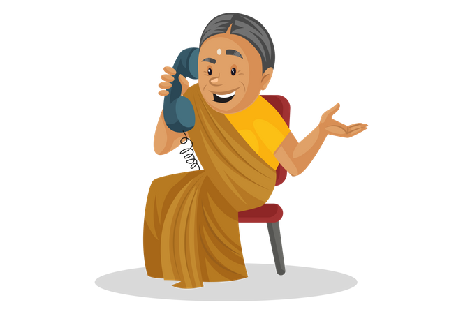 Manthra talking on phone  Illustration