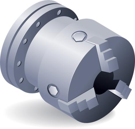 Manual chuck lathe machine parts  Illustration