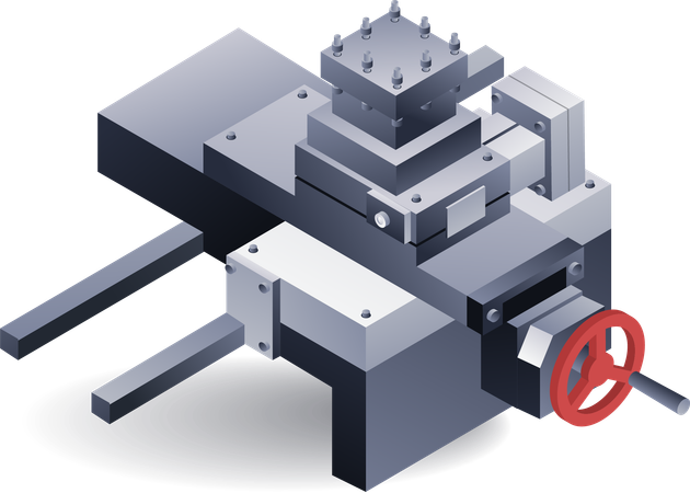 Manual lathe machine part tool post  Illustration