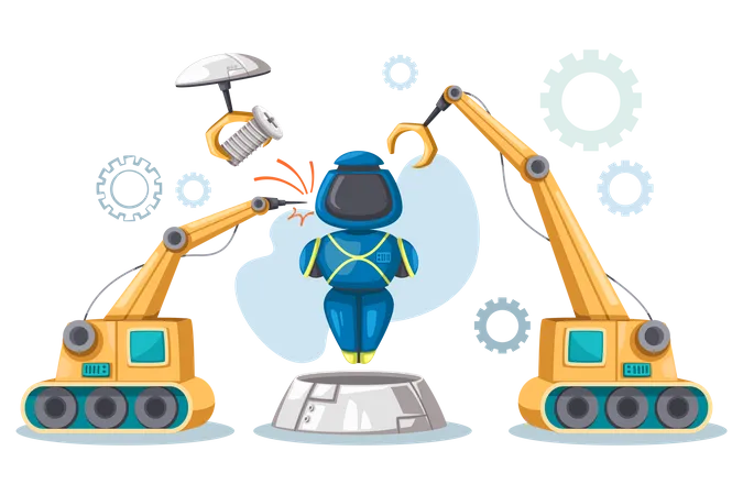 Manufacturing Ai robot  Illustration