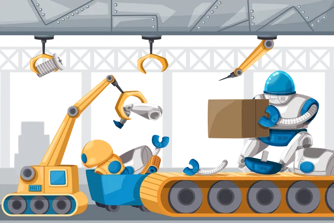 Manufacturing Ai robot Part  Illustration